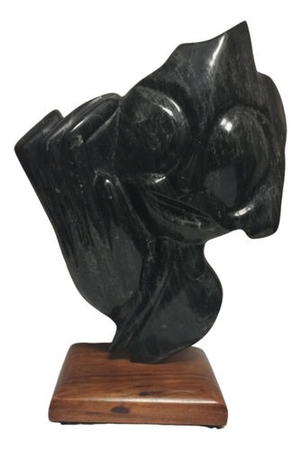 Escultura Figura Talla Piedra Madera Abstracto 28 Cm Alto 