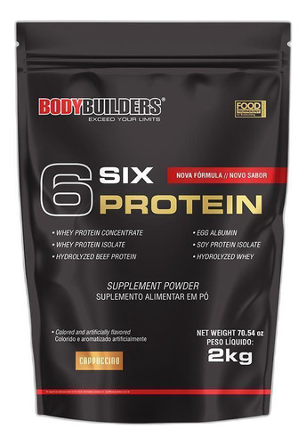 Whey Protein Concentrado Sabor Cappuccino -6 Six Protein 2kg