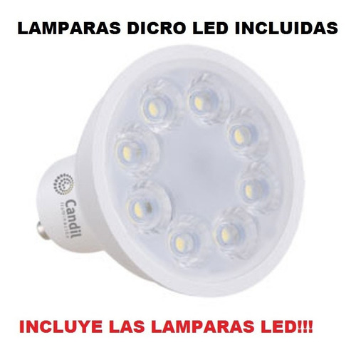 Imagen 5 de 5 de Pack X 10 Spot Led Embutir Negro Completo Con Lampara Y Zoc