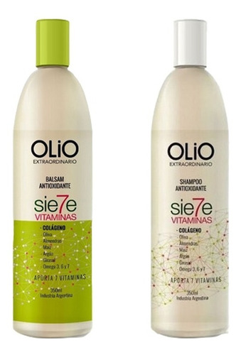 Shampoo + Acondicionador Siete Vitaminas  Con Colageno Olio