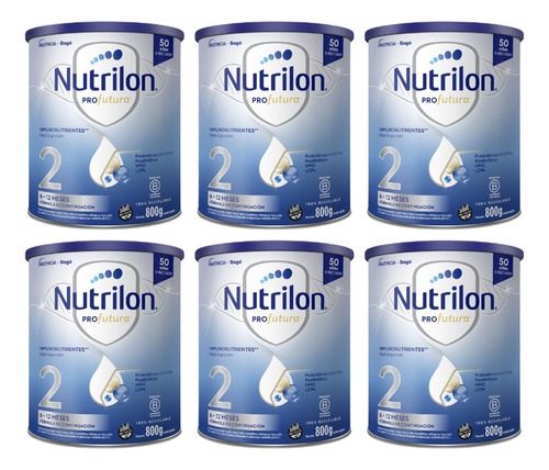 Combo X6 Nutrilon Profutura 2 Leche 800gr En Lata