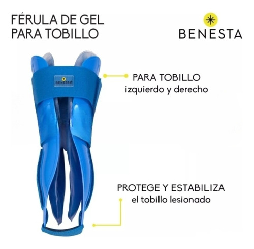 Férula De Gel Para Tobillo Unitalla Comoda Ortopedico Azul