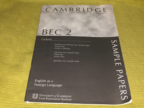Cambridge Bec 2 Sample Papers - Cambridge