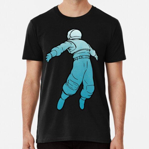 Remera Astronauta, Silueta, Brazos Abiertos, Celeste Algodon