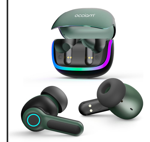 Audifonos Inalambricos Gamer Con Microfono Occiam G07 Verde