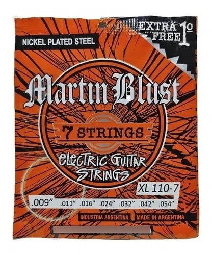 Encordado Guitarra Eléctrica 7 Cuerdas Martin Blust 009