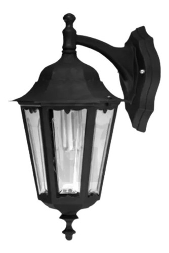 Aplique Farol Pared 1 Luz Metacrilato E27 Negro