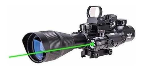 Pinty Rifle Alcance 4-12x50 Telémetro Iluminado Óptica Con 4