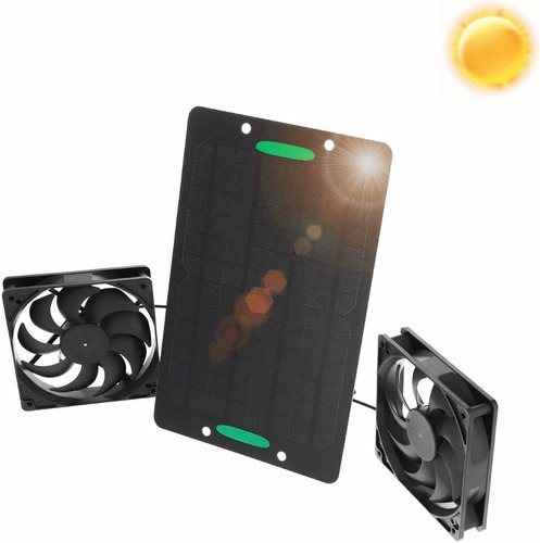 Kit De Ventilador De Panel Solar Extractor De Aire Dual Para