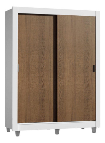 Ropero Closet Madesa Dallas Plus 2 Puertas Con Pies Bm 02 Color Blanco/marrón