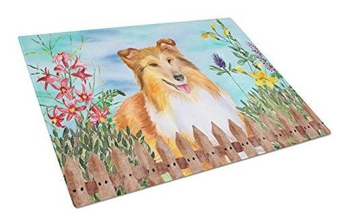 Caroline's Treasures Ck1282lcb Sheltie Spring Glass Cutting 