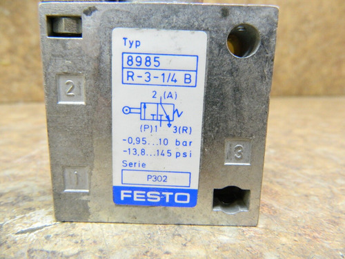 Festo R-3-1/4b 3/2 Way Pneumatic Roller Lever Valve G Ccj