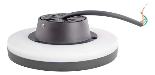 Arbotante Led 12w Circular Delgado Acero Negro Luz Calida