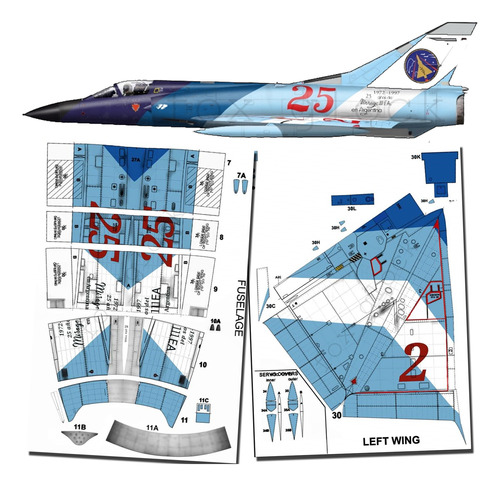 Mirage Iii 25 Años Fuerza Aerea Argentina 1.33 Papercraft