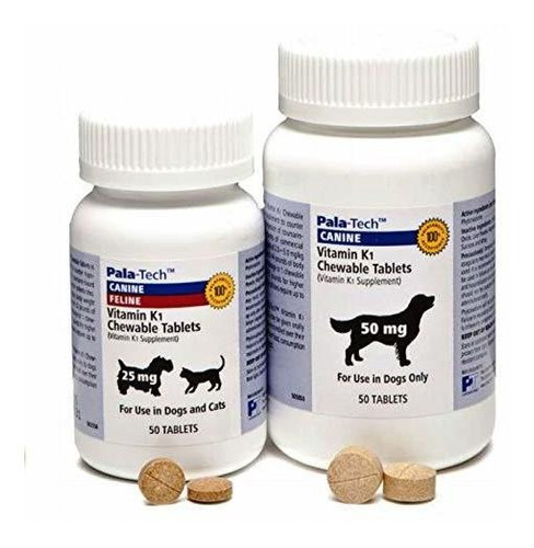 Pala-tech Vitamina K1 Tabletas Masticables Para Perros, 50 M