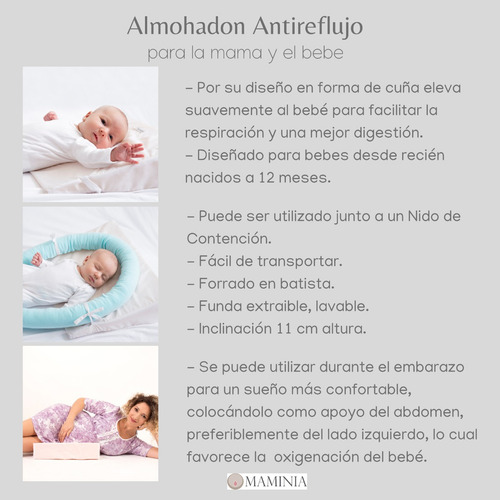 Imagen 3 de 8 de Almohada Almohadón Antireflujo Reflujo Maminia Envío Gratis