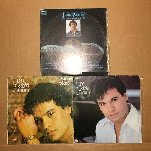 Lote 3 Lp Disco Acetato Juan Gabriel Con Mariachi Rca Ariola (Usado)