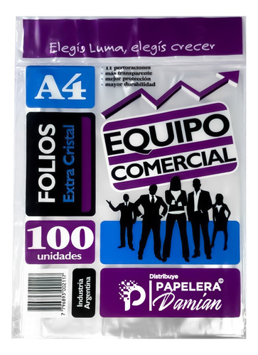 Folios A4 Polipropileno X100u Extra Cristal 11 Perforaciones