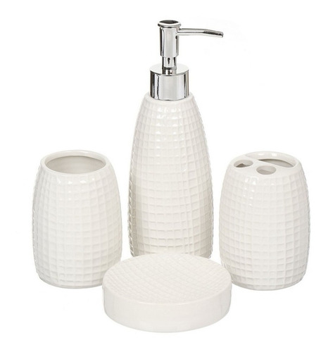 Set De Baño Dispensador Jabón Porta Cepillos Jabonera Vaso