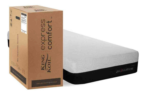 Colchón 1 plaza de espuma King Koil Express Comfort G24 blanco y negro - 80cm x 190cm x 24cm