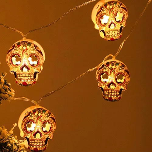 A Serie De Decoración De Halloween Con Luz Led Skull Terror