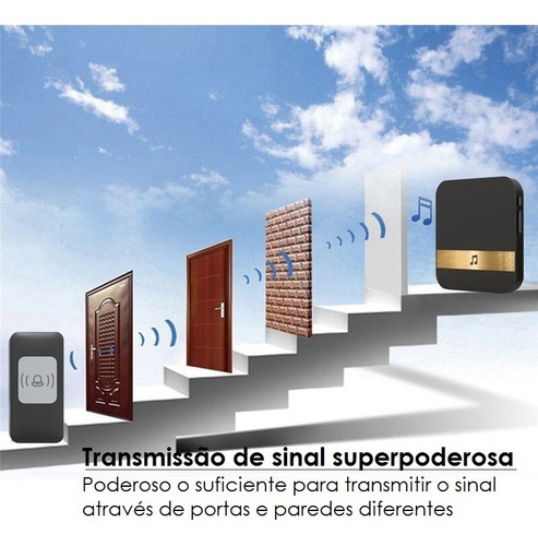 Imagem 6 de 8 de Campainha Sem Fio A Prova D'água 300m Residencial/ Comercial
