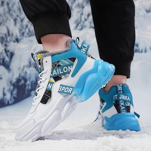 Zapatillas Deportivas Altas Para Correr Con Forro Polar De Invierno Para Hombre