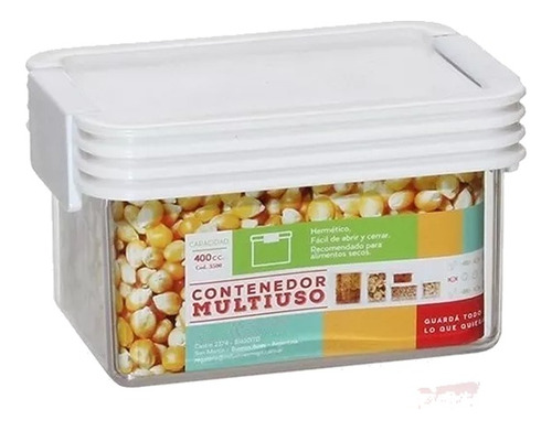 Set 12 Contenedor Hermético Táper Organizador Plástico 400cc