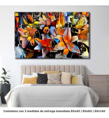 Cuadro Ramo De Hermosas Flores Estilo Moderno 60x40 Mod1