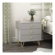 Comprar Velador Minimalista Sheena 3 Cajones Color Gris