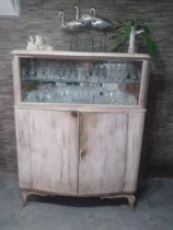 Comprar Vajillero Antiguo Reciclado. Escucho Ofertas. Patinado Claro Con Vetas Oscuras