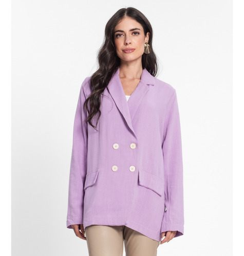 Blazer Feminino Em Linho Endless Roxo