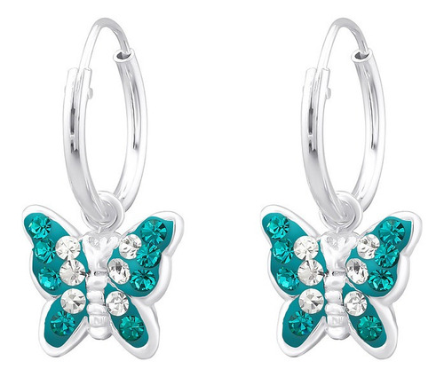 Aros Argollas De Mariposa Para Niña, Plata Aretes Calipso