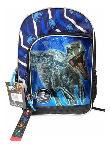 Bolso Morral Escolar Jurassic World Dinosaurio Blue +6años