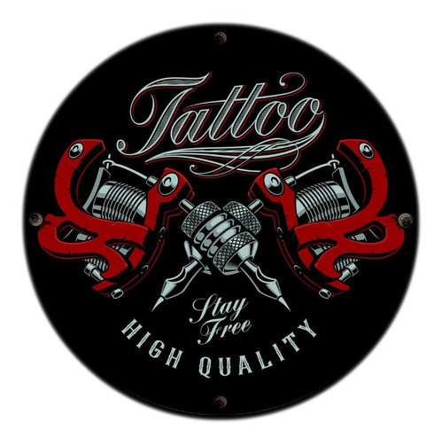#110 - Cuadro Decorativo Vintage 30 Cm / Tattoo Studio Tinta