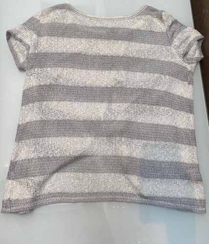 Blusa Aeropostale Blanca Y Gris M