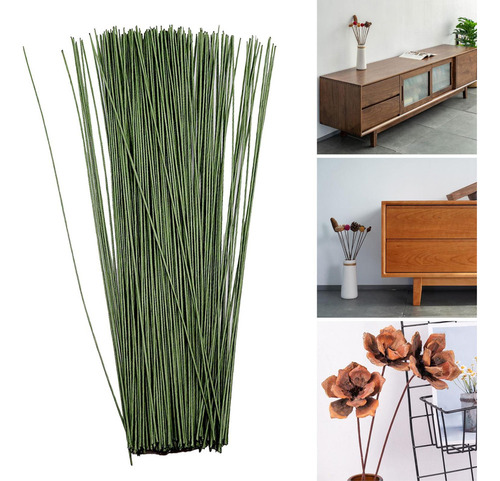 100x Floral Wire 9.4in Diy Planta Artificial Ramo Verde
