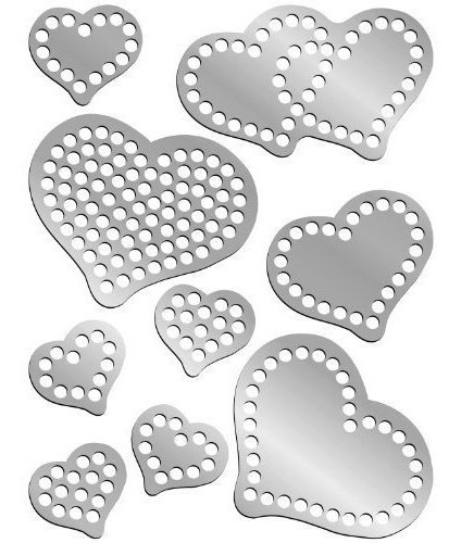 Rhinestone Genie Adorno Plantilla Corazones 001