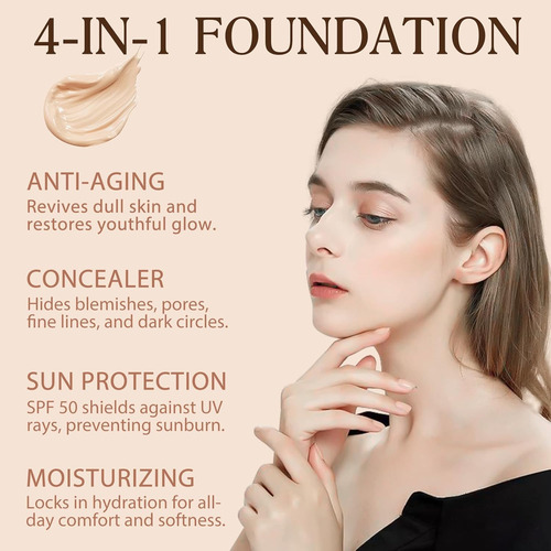 2 Bases 4 En 1 De Espectro Medio Con Spf 50+, Base Hidratant