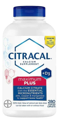 Citracal Bayer Citrato De Calcio D3 280 Tabletas