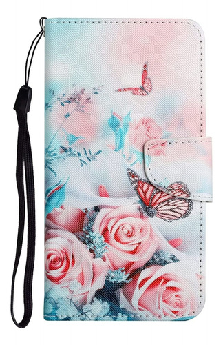 Funda Tipo Cartera Para Oppo A15 Premium Luxury Flower Patte