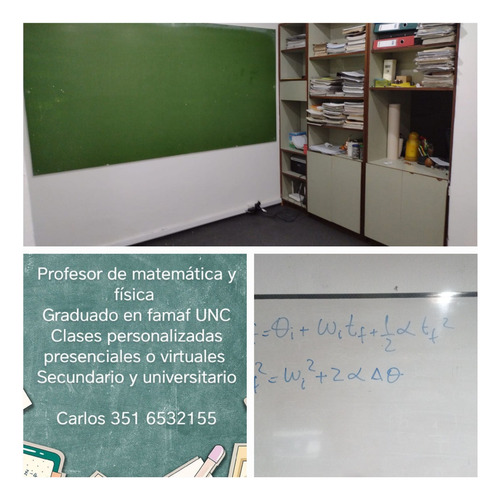 Profesor Matemática Y Física Recibido En Unc Secundarios Y