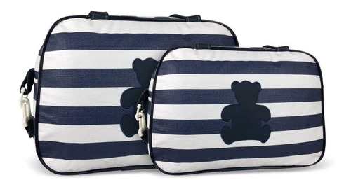 Imagem 1 de 3 de Kit 2 Bolsas Maternidade E Frasqueira Urso Azul Mave Baby