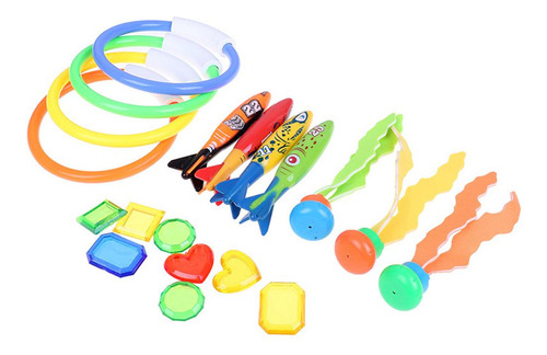 Kit De Juguetes De Buceo 19 Piezas De Plástico De Piscina