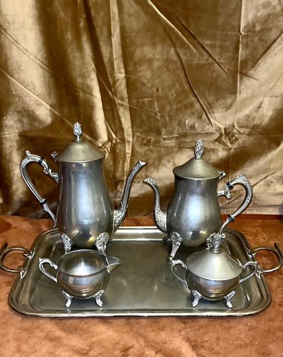 Antiguo Servicio De Té Café Baño Plata 