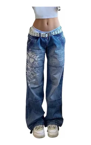 Cal a Jeans Feminina Y2k De Cintura Baixa E Pernas Largas