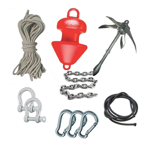 Kit Fondeo Para Kayak 20 Mts Ancla Plegable 2.5 Kg - Rocker