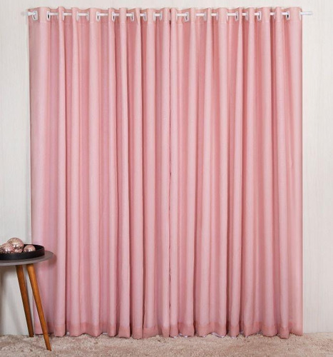 Cortina Bella Dolly Rose Com Forro Bella Enxovais 2,20x5,60