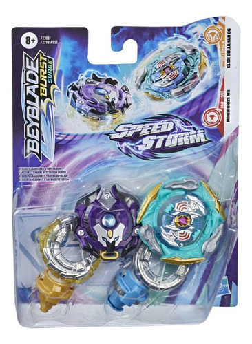 Beyblade Burst Surge - Glide Dullahan D6 Y Minoboros M6 Color Morado