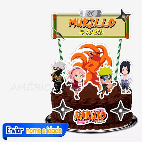 Topo Bolo E Tropper De Doces Naruto Akatsuke Personalizado